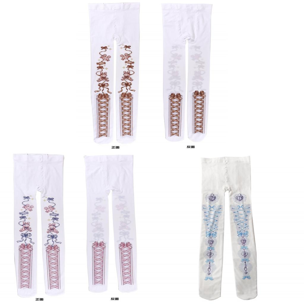 Cartoon Print Tights With Velvet Fabric For Women Casual Wear