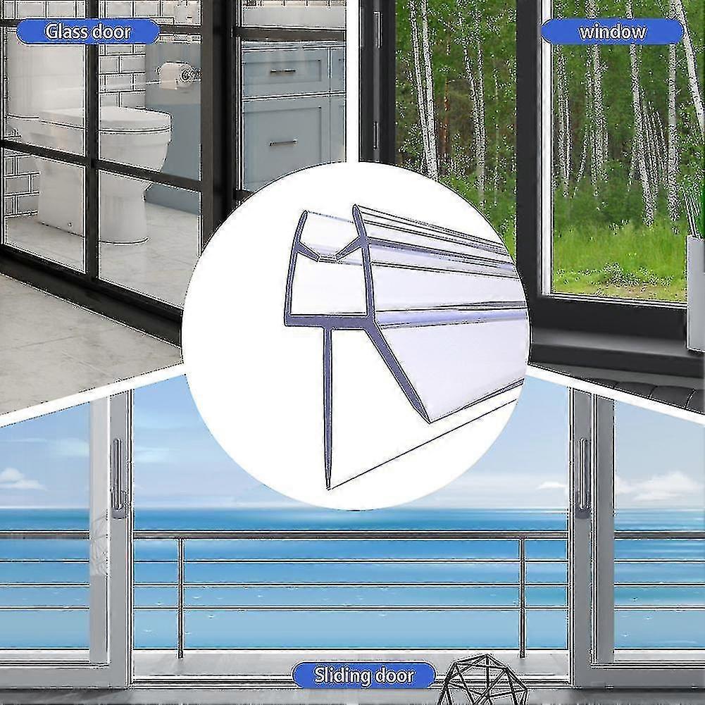 4pcs Home For Bottom Shower Door Seal Strip Glass Screen 4 To 6mm Easy Install