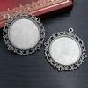 5pcs 35mm Inner Size Bronze Antique Silver Plated Cabochon Blank Base Setting Charms Pendant DIY Jewelry Findings