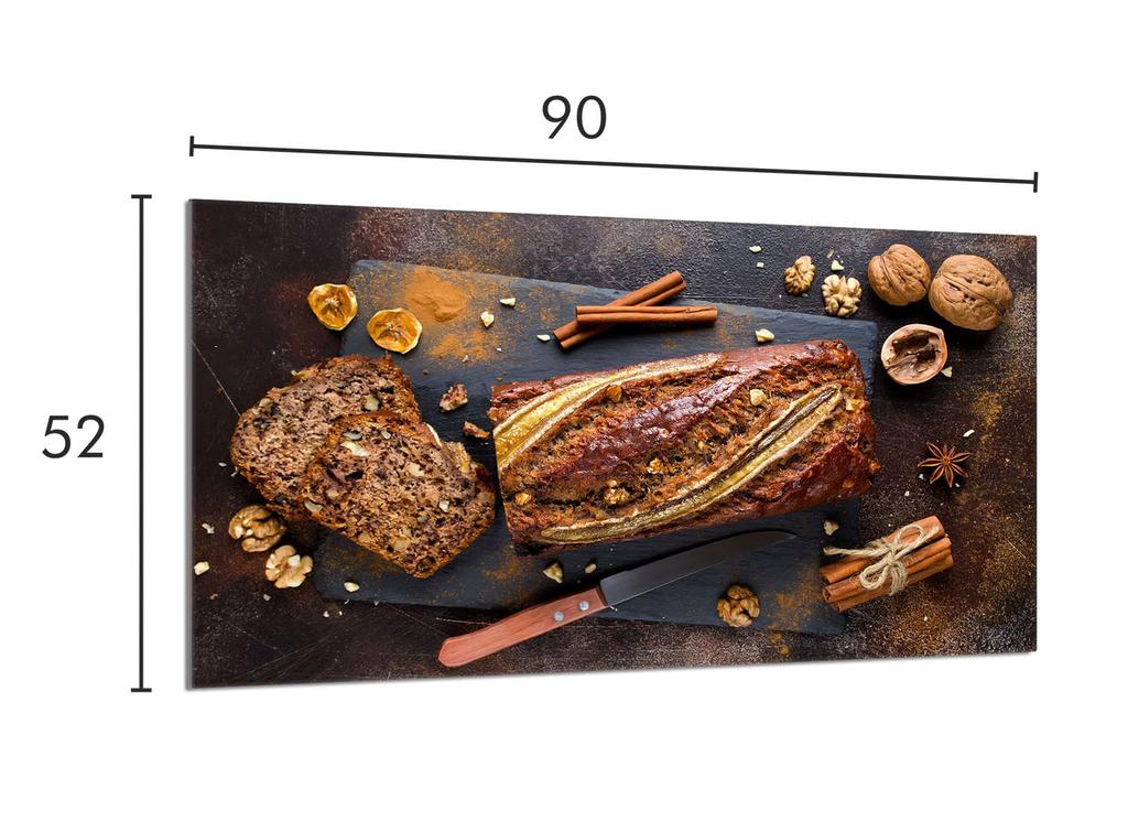 Szklana płyta ochronna na kuchenkę 90x52 Chleb