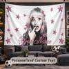 Wall Hanging Tapestry Custom NameSabrina Carpenter Pattern Personalized Printed Fabric Wall Decor