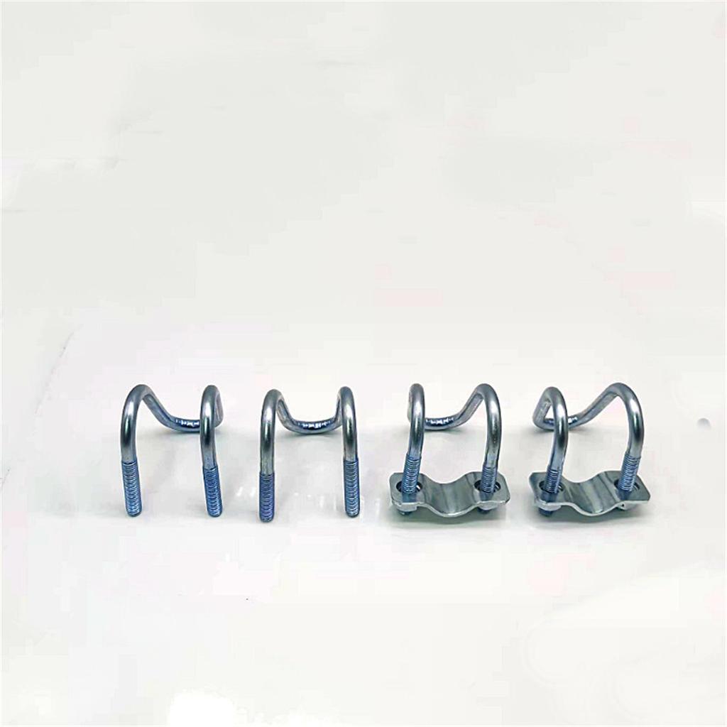 10Pcs Cross Pipe Clamp Double U-shaped Screw Bolt Horizontal Vertical Connector Stainless Steel Pipe Connector Fixator