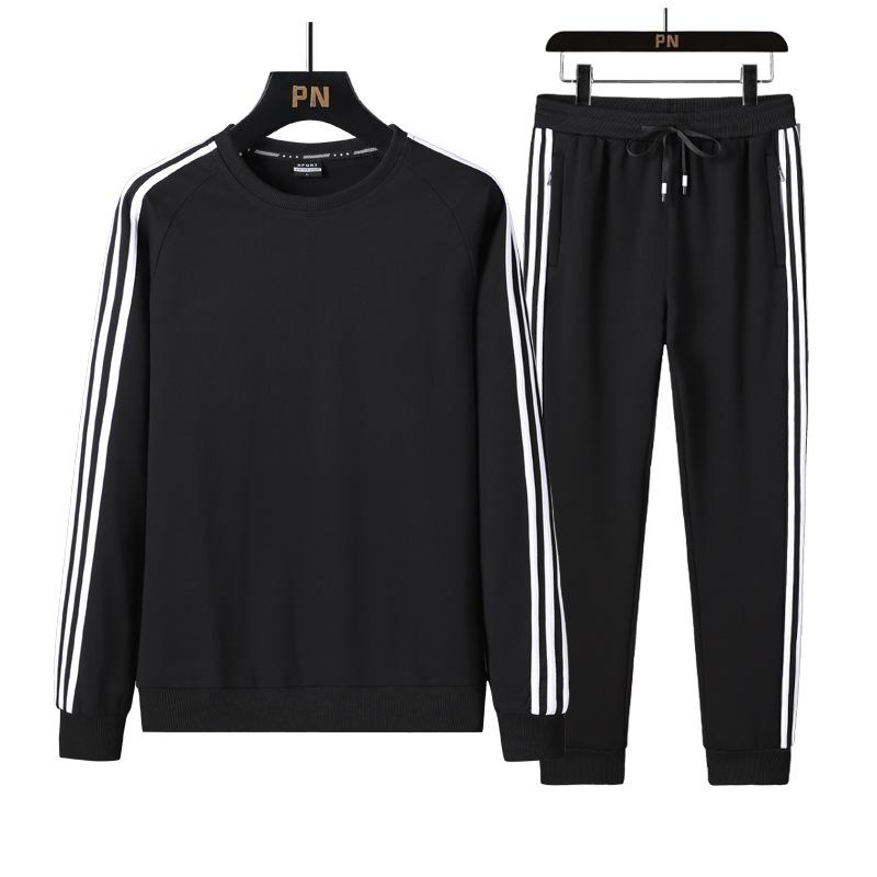 Costum Bumbac Bărbați Toamnă și Iarnă Casual Sport Lejer Oversized Hanorac și Pantaloni Set Două Piese