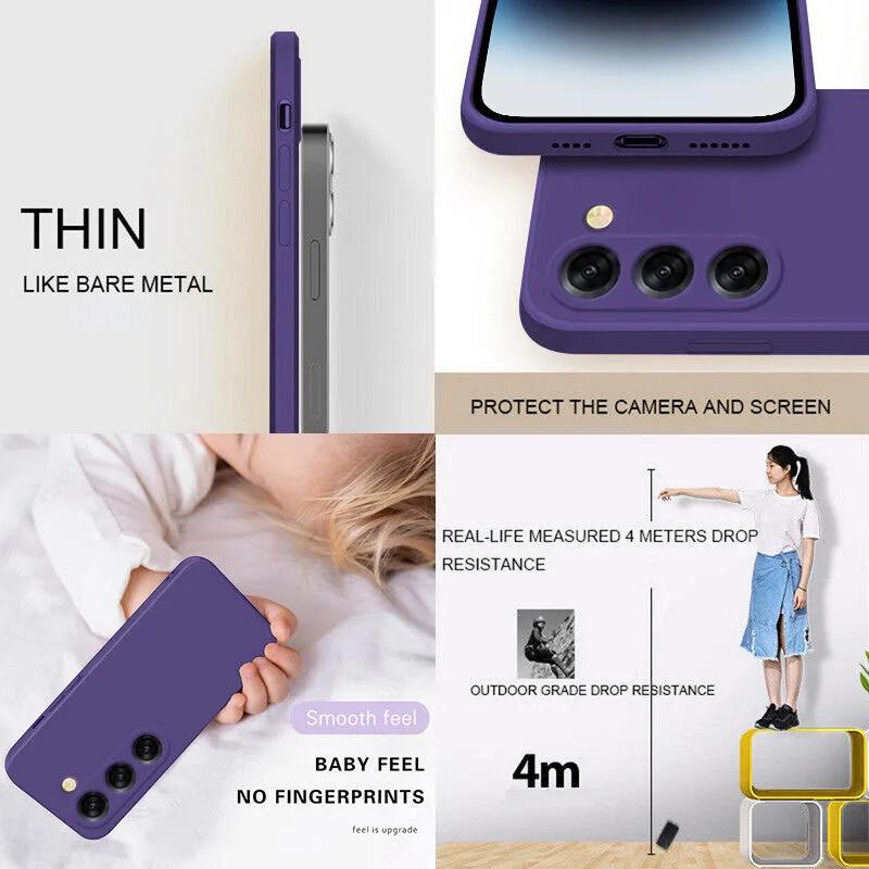 Galaxy A52 A51 A72 Shockproof Soft Cover Luxury Liquid Silicone For Samsung Galaxy S25 S24 Plus S23 S22 S20 S21Ultra Plus FE