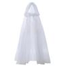 Halloween Gaskappe med hette Voksen Full lengde Gjennomsiktig Nett Hettekappe Halloween Heks Cosplay Kostyme for Renessanse Middelalderfest