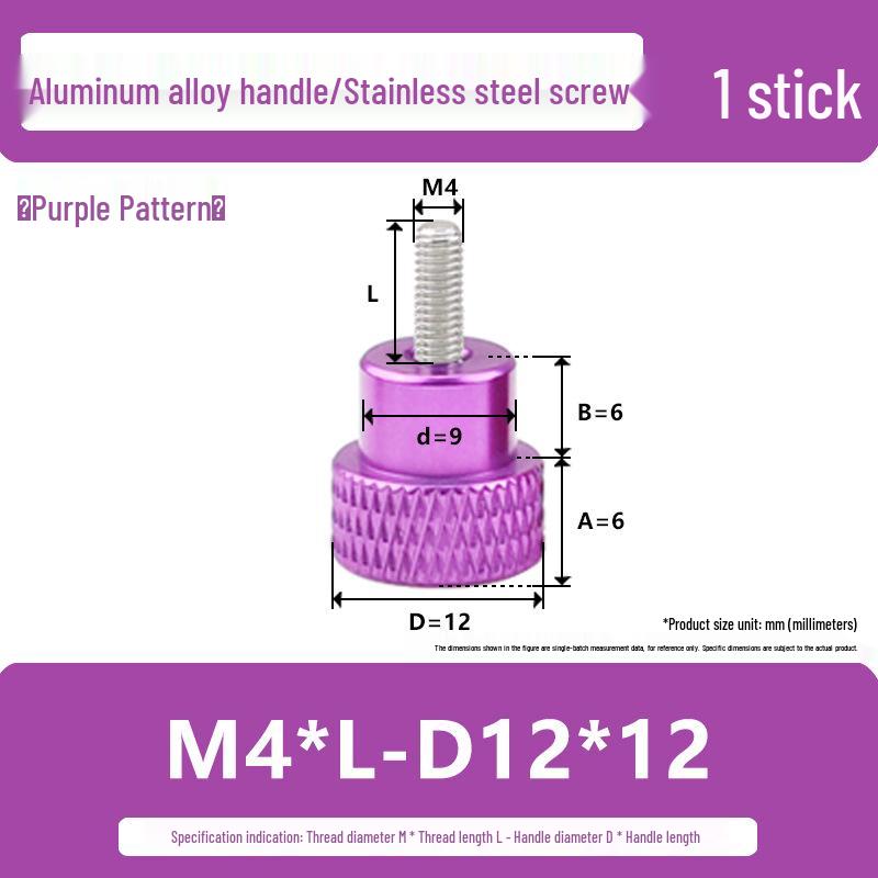 M4 Aluminum Alloy Knurled Twist Handle Bolt with Stainless Steel Head