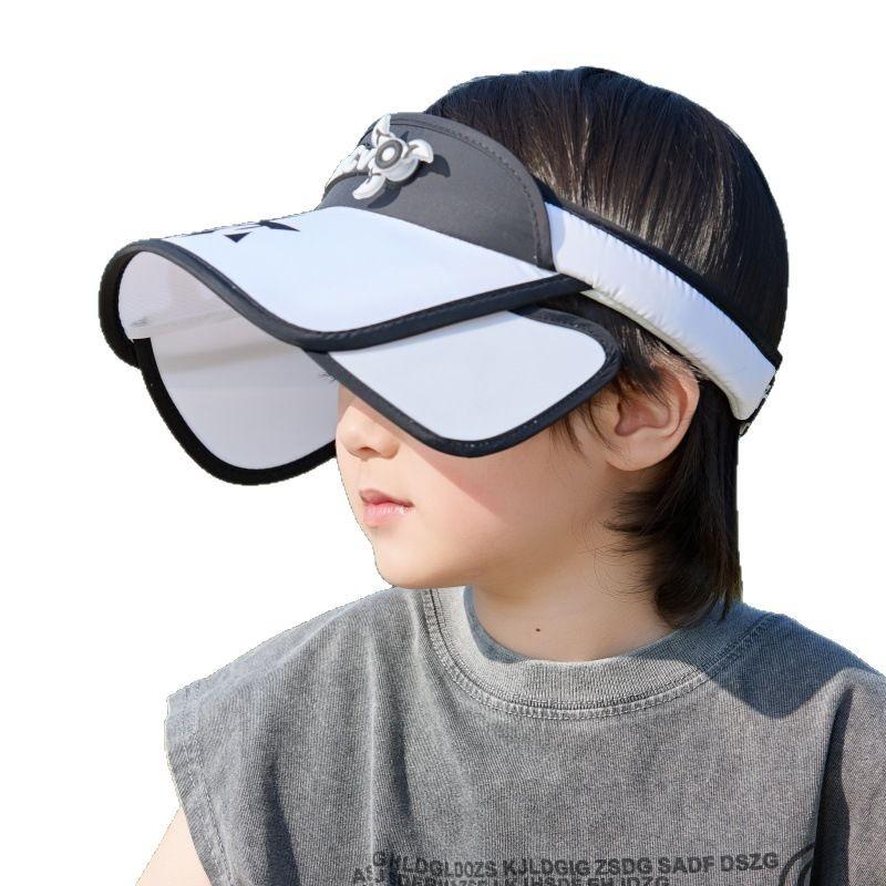 Children'S Sun Protection Hat Retractable Empty Top Hat Boys And Girls Small Windmill Uv Protection Sun Hat Baby Sun Hat