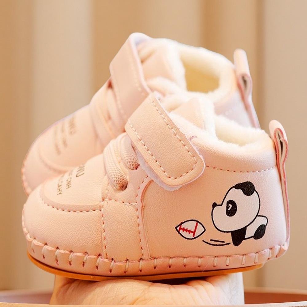 Sapatos de Veludo Quentes para Bebês Caminharem (0-1 Ano), Sola Macia Antiderrapante, Estilo Inverno