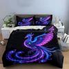 Neon Phoenix Art Set Soft Comfortable Duvet Cover Bedding Set Included 1*Duvet Cover & 2*Pillowcases, Gift