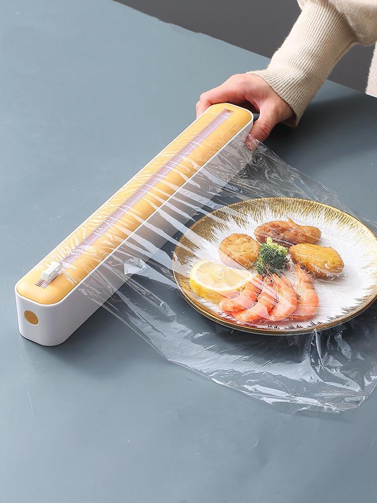 Plastic Wrap Cutting Box Cling Film Cutter Multifunction Food Film Dispenser Waterproof Magnetic Storage Box Kitchen Gadgets