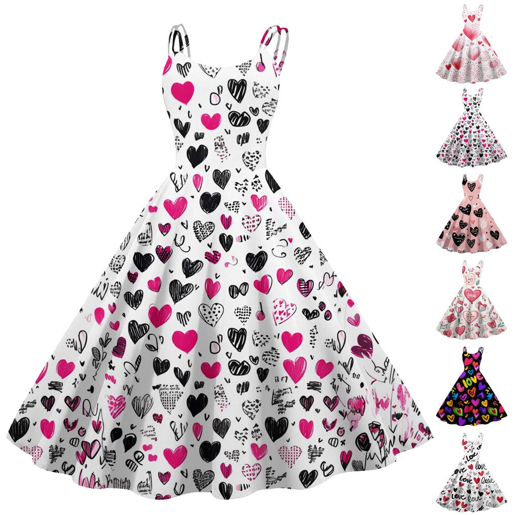 Women's Print Sexy Off-The-Shoulder Punk Vintage Dress