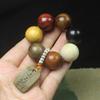 20mm Multi-Color Sandalwood Beaded Bracelet, Chinese Style Handheld Prayer Beads, Ethnic Fashion Wrist Jewelry for Men and Women