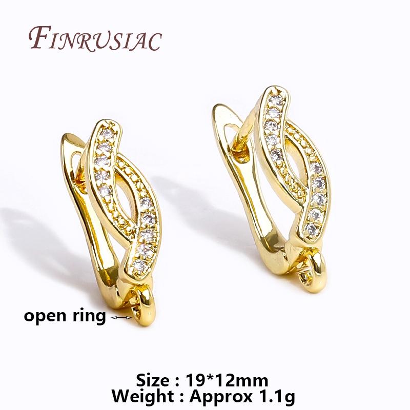 18K Gold Plated Inlay Zircon Earring Hooks Accessories Earwires Fastener for DIY Women Tassel / Pearl Drop Earrings Findings