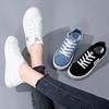 Women's Autumn Canvas Sneakers: White, Flat, Soft Sole, Plus Size, Versatile Fashion.