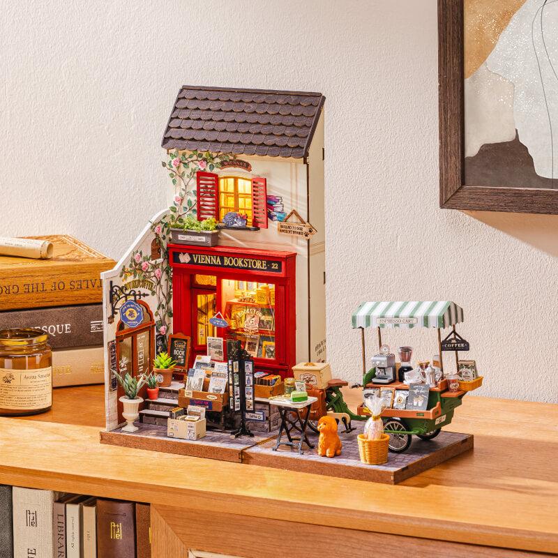 ROBOTIME Rolife 3D Puzzles Vienna Bookstore DIY Miniature House DG183