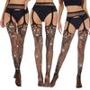 Women Sexy Fishnet Hollow Pantyhose Thigh High Socks Lingerie Floral Lace Stockings