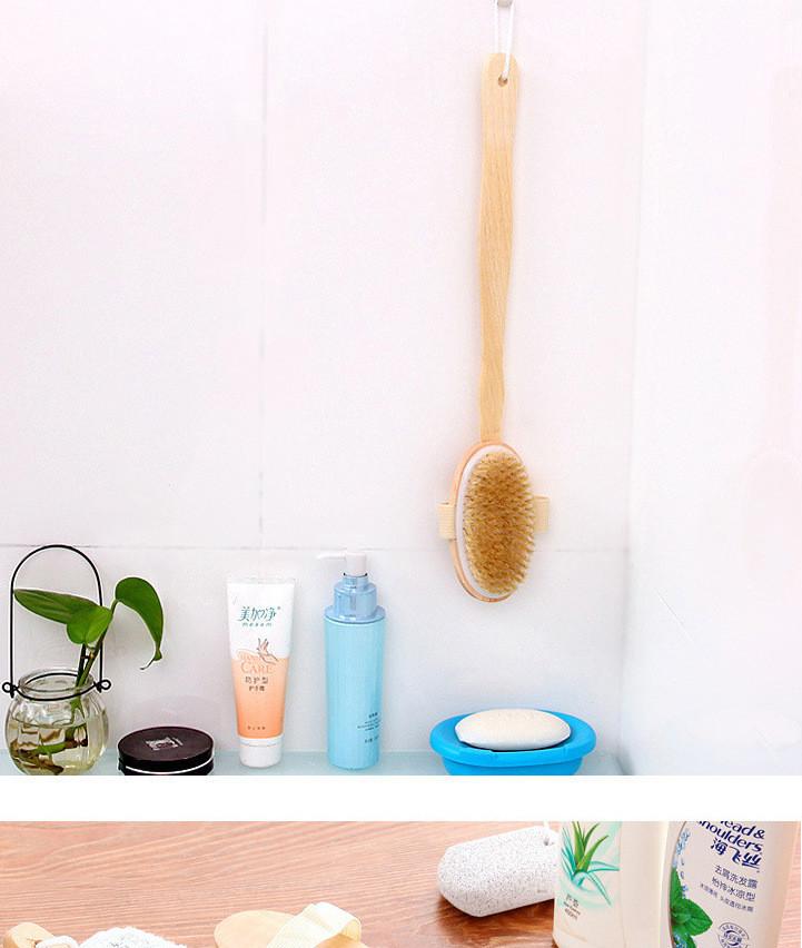 Shower Brush With Soft And Stiff Bristles,Double-Sided Brush Head,Long Handle