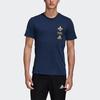 Adidas Football Embroidered Logo Print Knit Short Sleeve T-Shirt Men Tops Navy-Blue FK3574