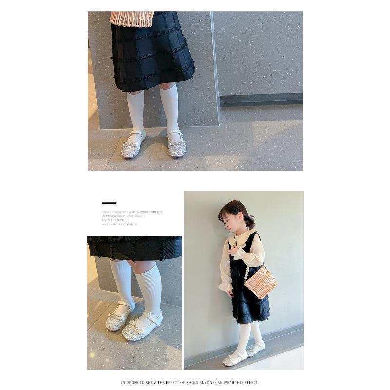 Copii de primăvară și toamnă, pantofi noi de prințesă cu strasuri, pantofi mici din piele, pantofi cu gură pătrată, tălpi moi, pantofi uni anti-alunecare