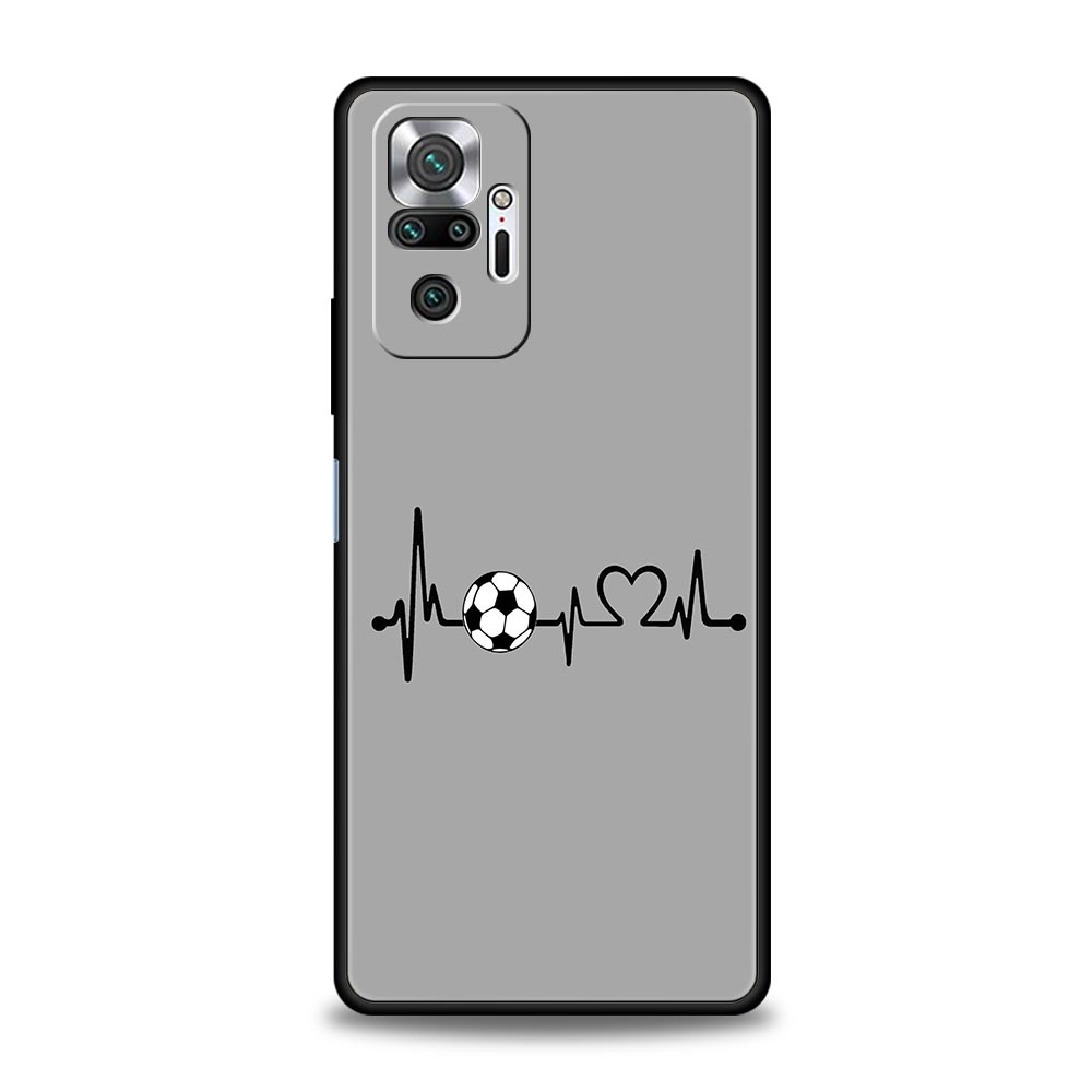 Phone Case For Xiaomi Redmi Note 14 13 12 Pro Plus 5G 9S 9 10 11 4G 14C 13C 12C 10C 9C 9A Soft Cover Soccer Heartbeat