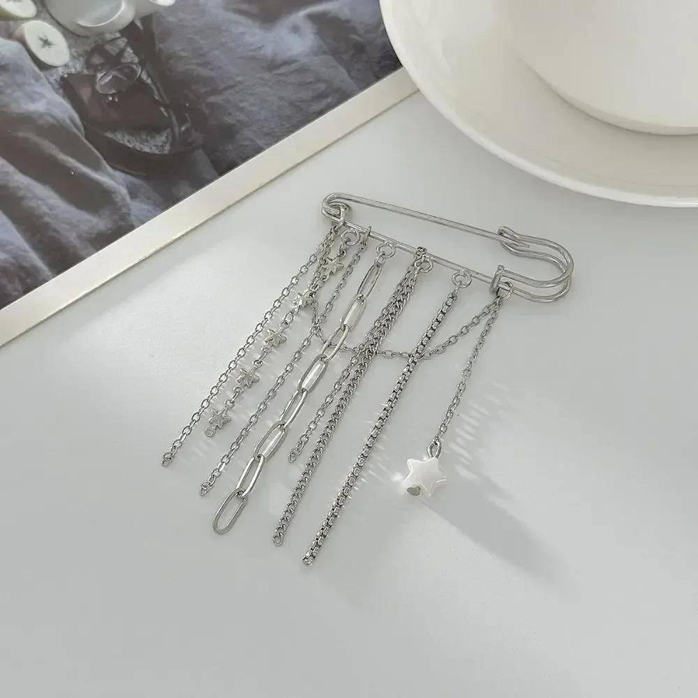 New Multi-Functional Chain Tassel Brooches Adjustable Detachable Beaded Chain Pin Handmade Fixator Trouser Leg Women