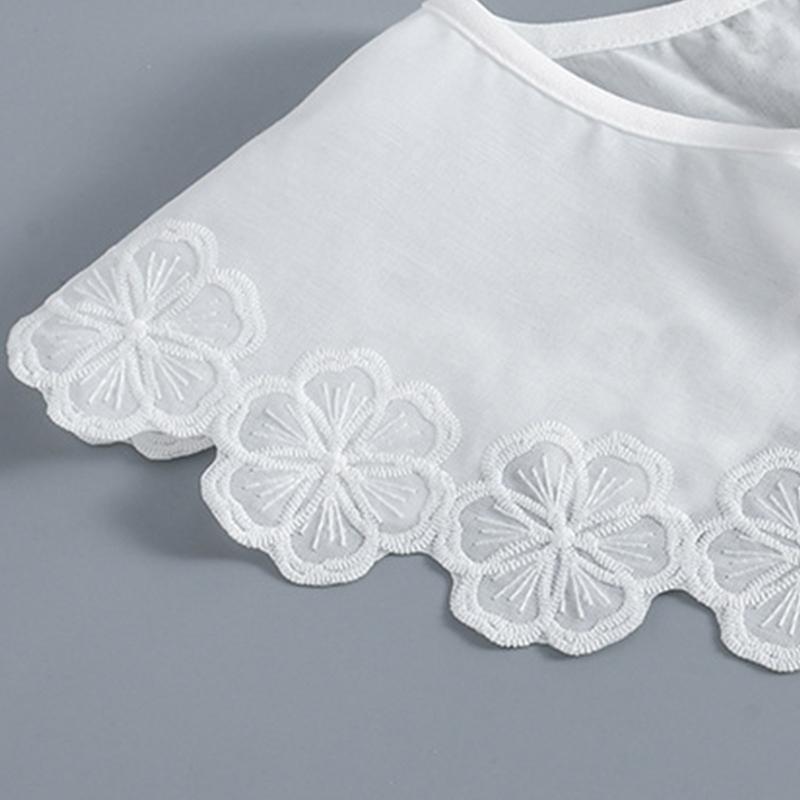 Lolita for Doll False Collar Shawl Scarf Embroidery Flower Shoulder Wrap Half Shirt Decorative Poncho Cape for Women Gir