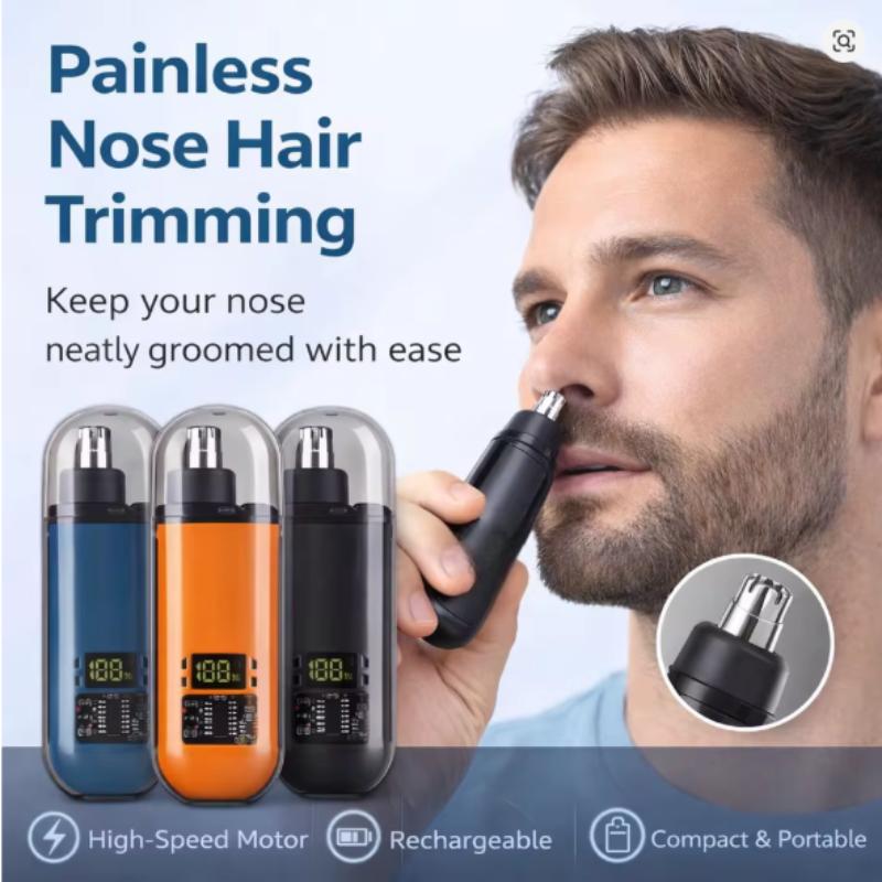 Usb Rechargeable Nose And Ear Hair Trimmer For Men, Mini Portable Electric Clipper, Quick Charging, Low Noise, Compact, Washable