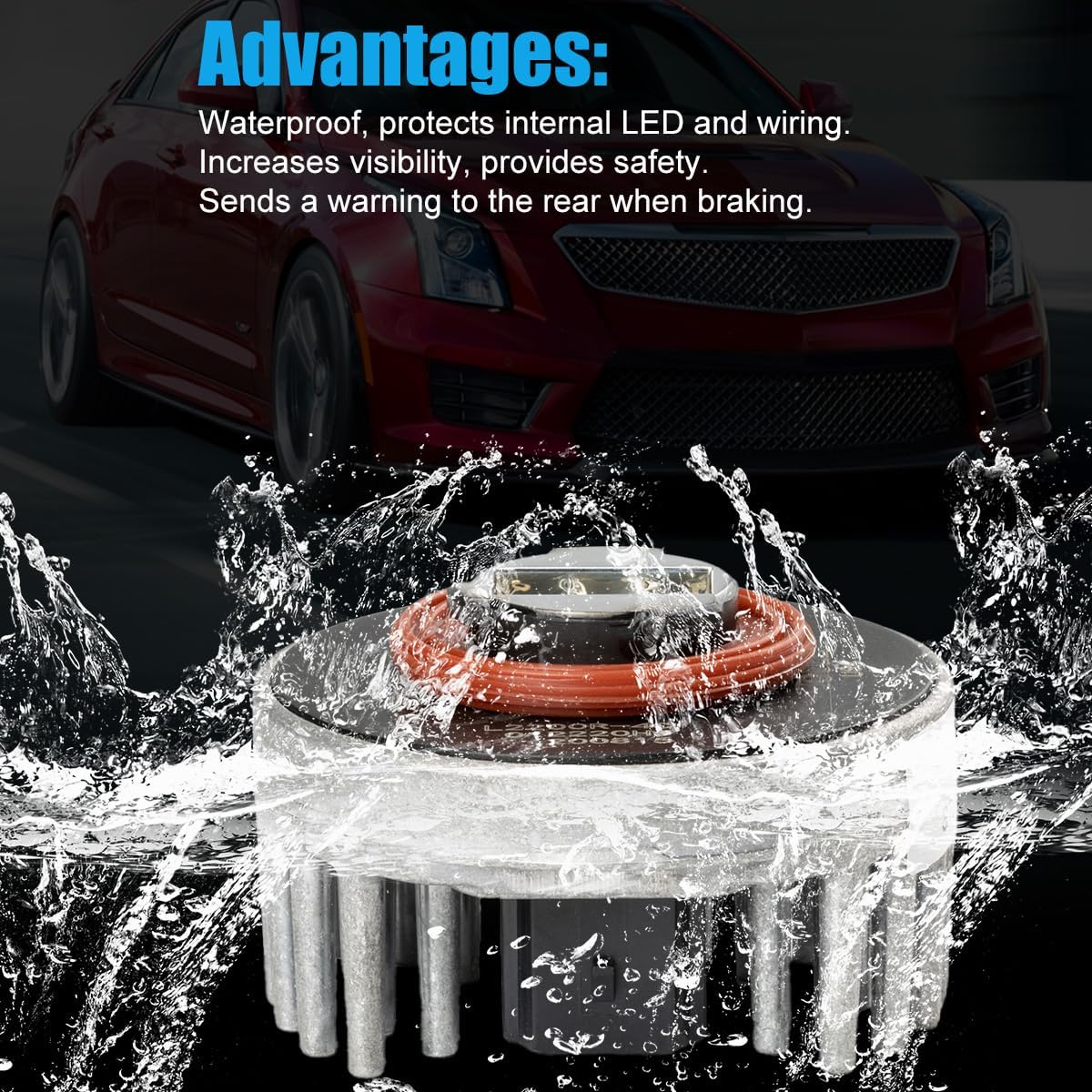 Syuda FANHA.Y 84198978 Tail Lamp Light Bulb Cadillac Rear Fog Led Unit Chassis Electrical Unit Car Lamp Assembly 3.6L V6 for 2013-2018 Cadillac ATS &