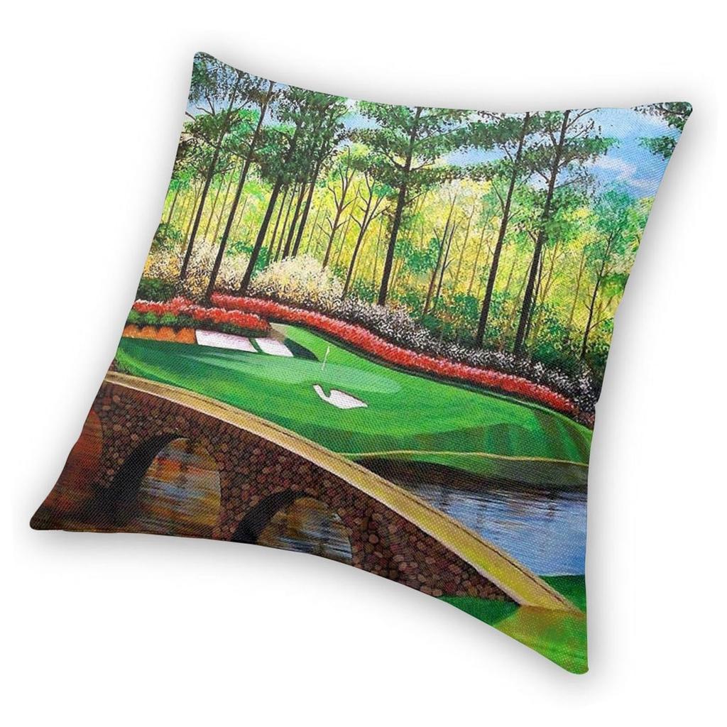 12Th Hole Augusta National Golf Club Pillowcase Polyester Linen Velvet Creative Zip Decor Pillow Case Home Cushion Case 45X45