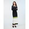 ELLE French Style High-Waist Color Block Straight Skirt