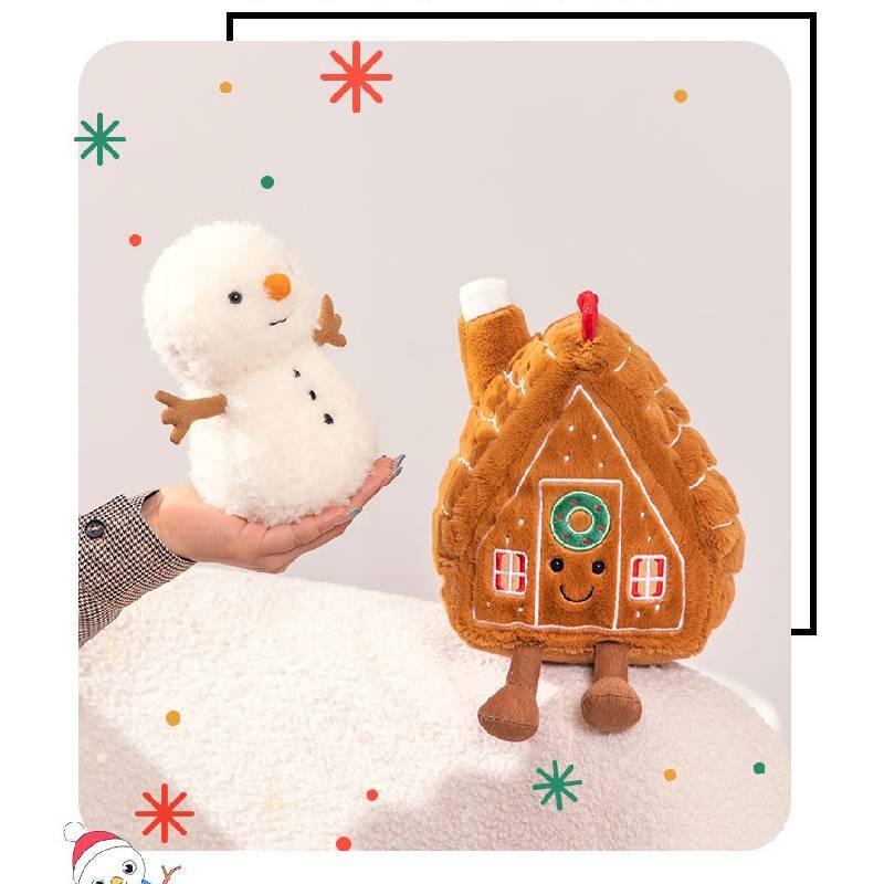 Christmas Plush Toy Gingerbread House Stars Xmas Tree Stuffed Decoration Doll