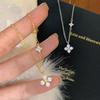 New Super Flash Large Four Leaf Clover Necklace, Ladies' High End Style, Flower Light Luxury Clavicle Chain