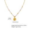 Pearl Beaded Pendant Necklace Stainless Steel 18K PVD Gold Plated Waterproof Tarnish Free Sun Shell Heart Zircon Choker Jewelry