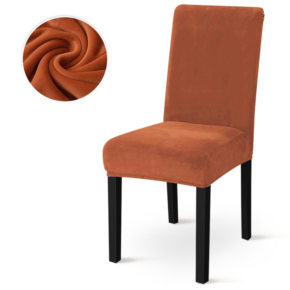

Velvet Elastic Chair Cover Solid Stretch Furniture Protector Anti-dust Soft Chair Covers Home Decor Applicable To Hotel Wedding 1pc