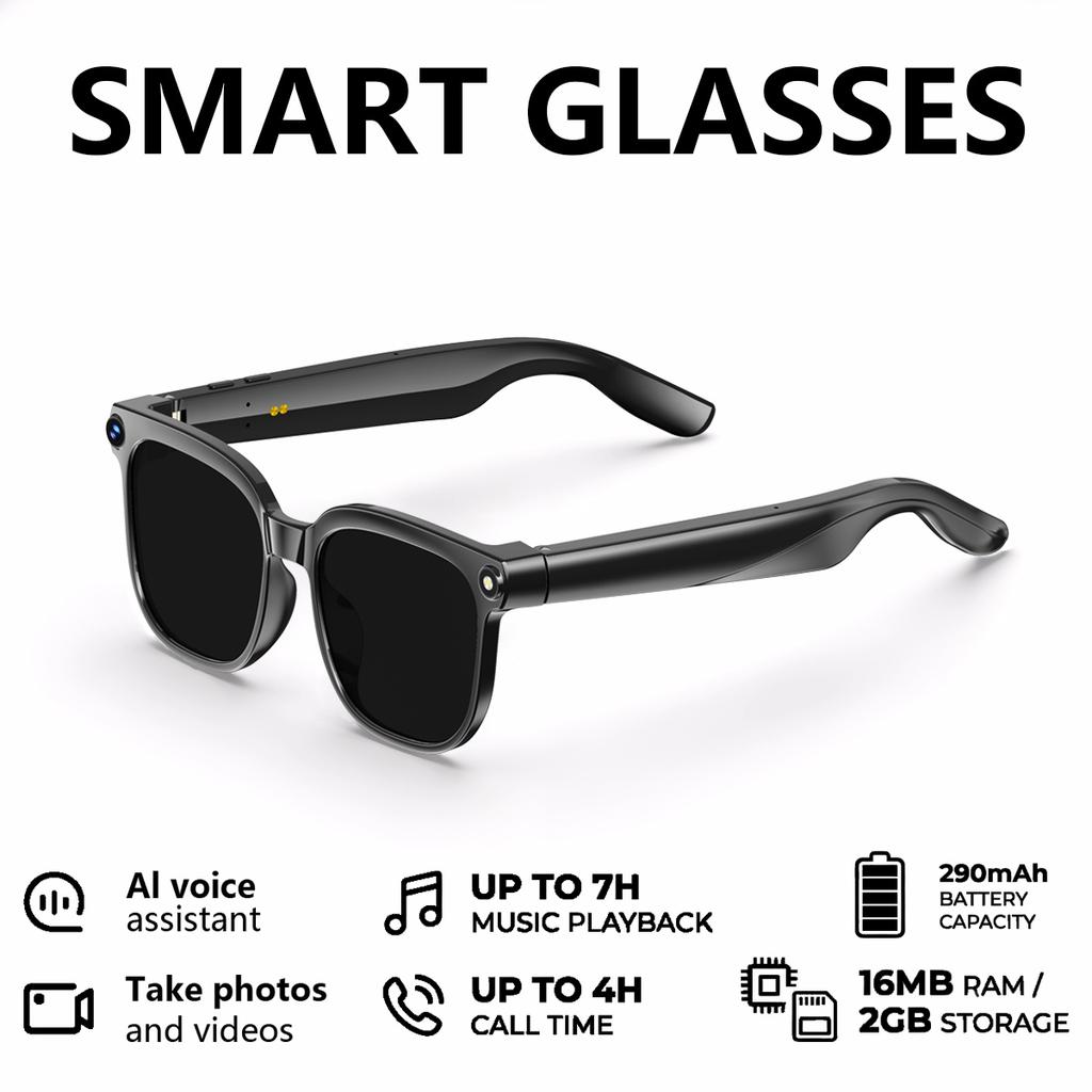 2026 4K HD AI Smart Glasses Chat GPT 800MP Camera Recording WIFI Transnision Bluetooth Call 260Mah Voice Assistant Smart Glasses Real-time Translation