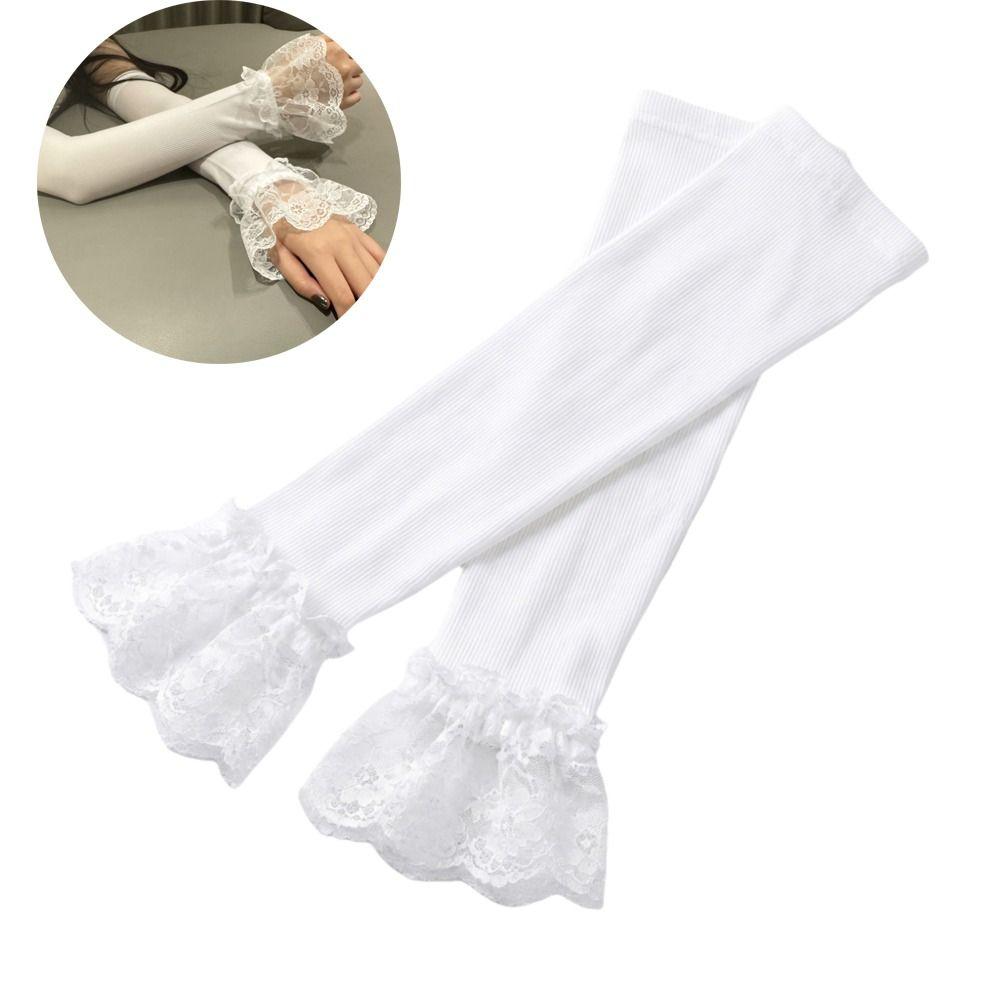 Lace Flower Sun Protection Arm Sleeves Sun Protection Ice Silk Arm Sleeves  Clothes Accessories