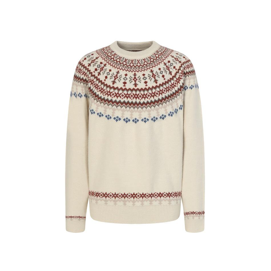 Унисекс ретро вязаный свитер Fair Isle от NANDCHN - Свободный крой, Осень/Зима XXL