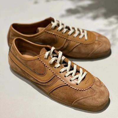 Modne buty Forrest Gump Damskie 2025 Czterosezonowe Skóra Naturalna Damskie Trampki Płaskie Codzienne Retro Niemieckie Buty Treningowe Mokasyny