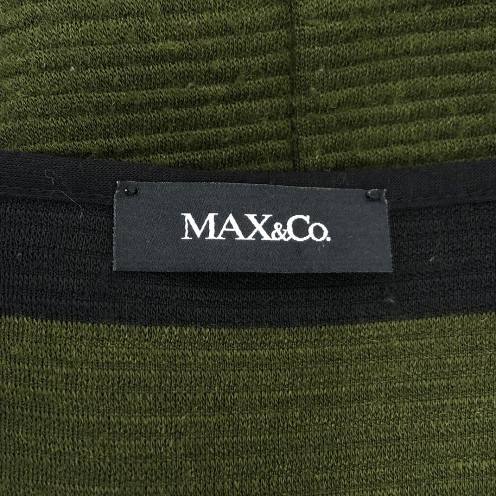MAX&CO Border 7 Minutes Sleeve Knit One Piece M Black X Khaki Women Used