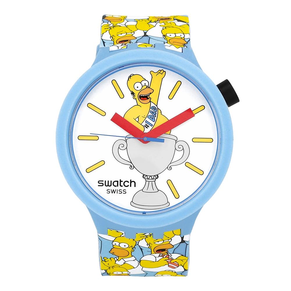

Swatch Унисекс уретановые часы The Simpsons Best. Папа. Всегда. Sb05z100 SB05Z100