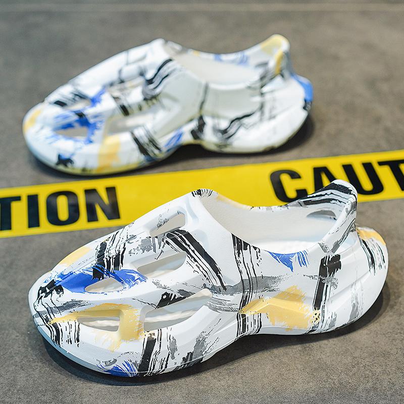 Unisex Beach Sandals EVA Women Men Hollow Garden Shoes Tie-dyed Designer Hole Slippers Sneakers Water Shoes Slip On Foam Runner