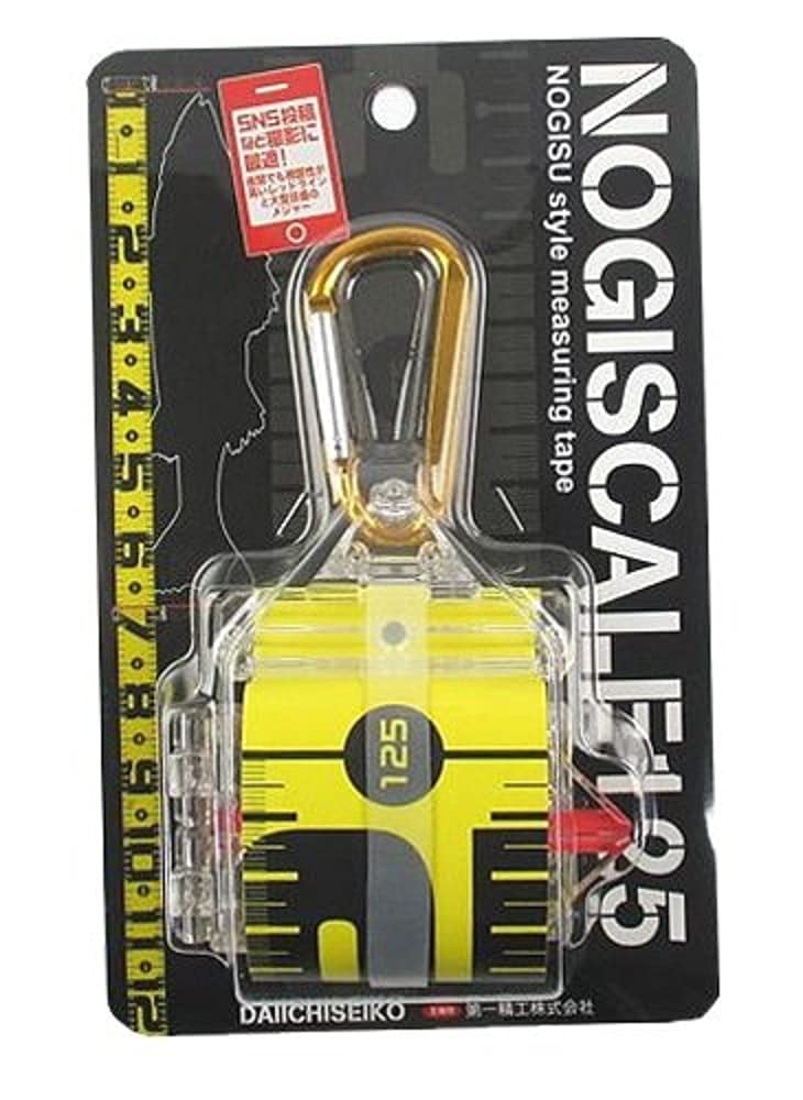 Daiichiseiko NOGISCALE 125 with Carabiner – Caliper-Style Fishing Measuring Tape (Up to 125 cm)