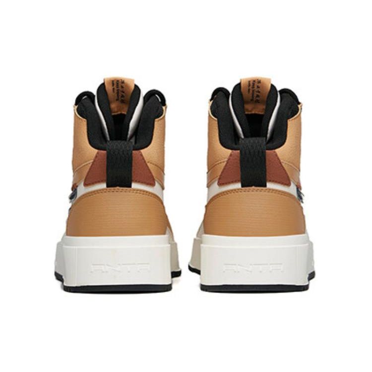 Anta Thick Sole Non-Slip Wear-Resistant High-Top Skate Shoes Men Sneakers Brown Gray 912238011-8