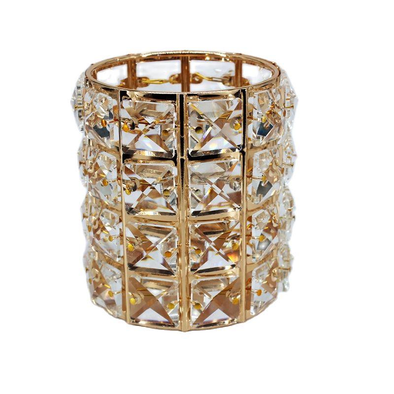 Aufbewahrungsröhre für Make-up-Pinsel aus Metall, Augenbrauenstift, Make-up-Organizer, Perlen, Kristall-Schmuck-Aufbewahrungsbox, Kristall-Make-up-Pinselhalter