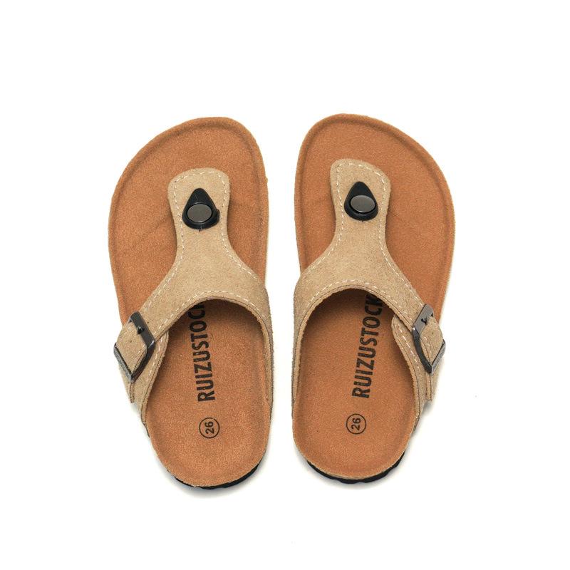 2025 Spring/Summer Kids' Cork Thong Sandals - Trendy Korean Style Toe-Post Flip-Flops for Boys and Girls