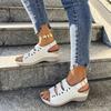Fashion Summer New Slope Heel Sandals Women Fashion Round Head Hollow-out Anti-slip Wear-resistant High Heels