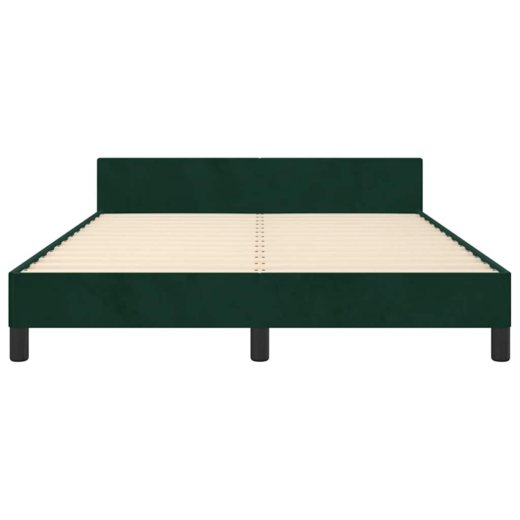 Bed Frame without Mattress Dark Green 140 x 190 cm Velvet
