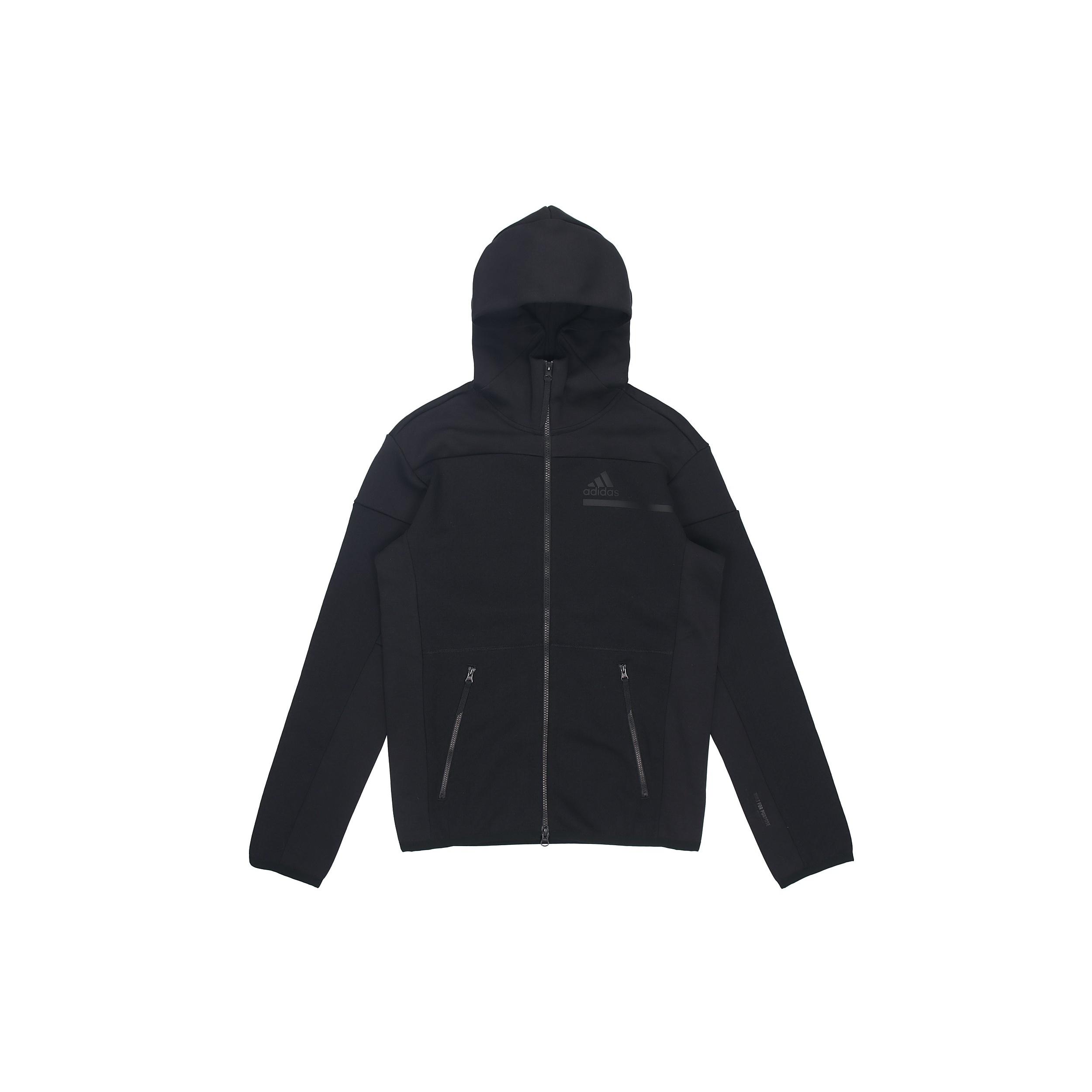 adidas Sports Stylish Zipper Hooded Jacket Black Men s GM6531 S