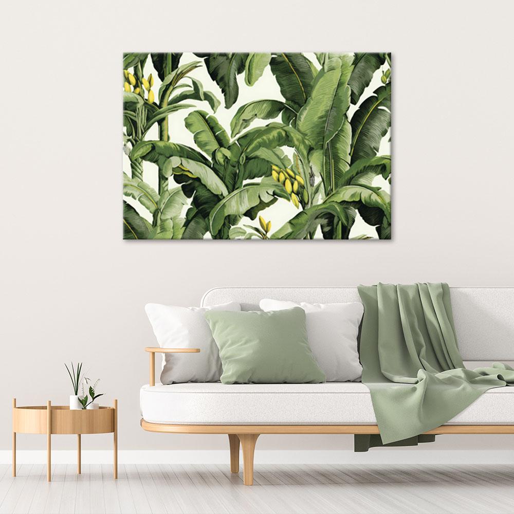 Canvas Print, Green Banana Leaves