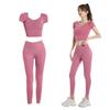 SooPii Yoga Top and Bottom Sportswear and Training Set with Half Sports Yoga and Leggings and Women's Set, Wear, 2-Piece Sleeves, Bra, Pants,